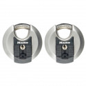 Lot de 2 cadenas a disque MASTERLOCK M40EURT - Robuste - Acier inoxydable - Installation extérieure