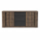 Enfilade MONACO - Décor chene et noir - 2 Portes + 3 Tiroirs - L206 x P44,9 x H94 cm - CBA MEUBLES