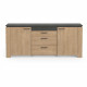 Enfilade AUSTIN - 2 portes + 3 tiroirs - Décor chene Hamilton et Sidewalk - L 203,8 x P 42 x H 87,8 cm - DEMEYERE