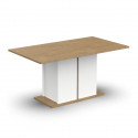 Table a manger seule ACCESS - 6 personnes - Décor chene Hamilton et blanc - L 160 x P 78 x H 90  cm - DEMEYERE