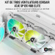 CORSAIR Ventilateur SP Series - White SP120 RGB ELITE - 120mm RGB LED Fan with AirGuide -Triple Pack Lighting Node (CO-905013…