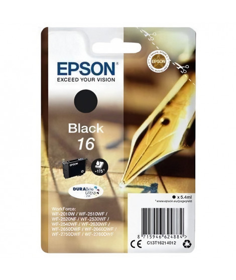 EPSON Cartouche d'encre 16 Noir - Plume (C13T16214022)