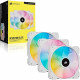 CORSAIR Ventilateur SP Series - White SP120 RGB ELITE - 120mm RGB LED Fan with AirGuide -Triple Pack Lighting Node (CO-905013…
