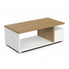 Table basse rectangulaire ACCESS - 3 Niches - Décor chene Hamilton et blanc - L 91,8 x P 50 x H 36 cm - DEMEYERE