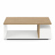 Table basse rectangulaire ACCESS - 3 Niches - Décor chene Hamilton et blanc - L 91,8 x P 50 x H 36 cm - DEMEYERE