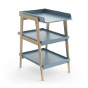 Table a langer TSUGA - Bois massif et MDF - L.58 x P.71,1 x H.101,2 cm - Pour matelas 50x70 cm - Bleu orage