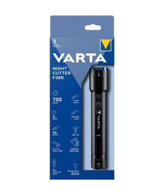 Torche-VARTA-Night Cutter F30R-700lm-Ultra puissante-Resistante au chocs (2m)-Rechargeable-Power Bank de secours inclus