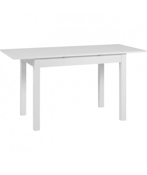 Table Extensible Mora - 1 allonge de 40 cm inclue - 110 / 150 x 75 x 70 cm - Coloris blanc