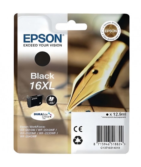 EPSON Cartouche d'encre 16 XL Noir - Stylo Plume (C13T16314022)