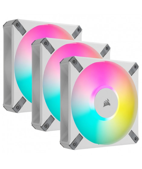 CORSAIR - AF120 RGB ELITE - Ventilateurs AF ELITE Series - 120mm - AirGuide - Pack de trois - Blanc - (CO-9050158-WW)