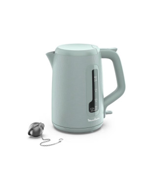 MOULINEX Bouilloire électrique 1.7 L, Indicateur 1 tasse, Filtre anticalcaire, Arret auto, Boule a thé incluse, Morning BY2M1310