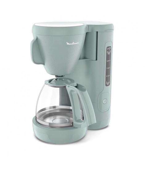 MOULINEX Cafetiere filtre 1.25L, Réservoir frontal, Porte-filtre pivotant, Systeme anti-gouttes, Maintien au chaud, Morning F…