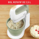 MOULINEX Robot pâtissier, Batteur a main, 500W, 5 vitesses, Bol 2,5L, 2 fouets + 2 crochets-pétrin, Prep'Mix+ HT464010