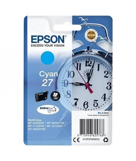 EPSON Cartouche d'encre T2702 Cyan - Réveil (C13T27024012)