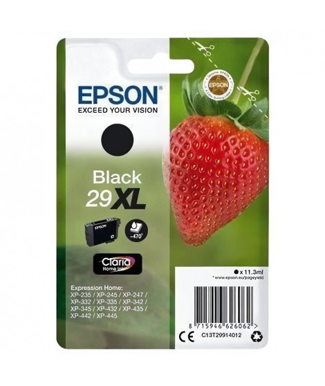 EPSON Cartouche d'encre T2991 XL Noir - Fraise (C13T29914012)