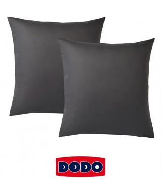 LOT DE 2 TAIES D'OREILLER DODO - ANTHRACITE - 65X65 cm