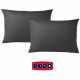 LOT DE 2 TAIES D'OREILLER DODO - ANTHRACITE - 50X70 cm