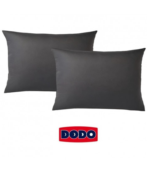 LOT DE 2 TAIES D'OREILLER DODO - ANTHRACITE - 50X70 cm