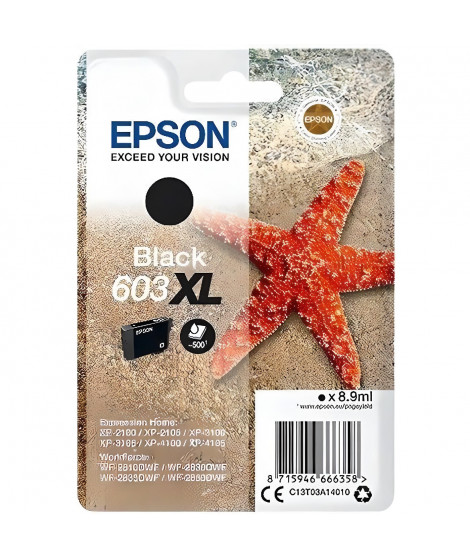 EPSON Cartouche d'encre 603 XL Noir - Etoile de mer (C13T03A14010)