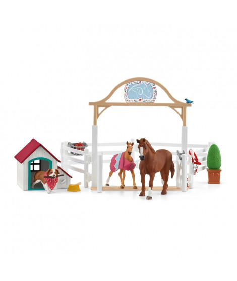 Schleich - Enclos pour chevaux d'Hannah avec chienne Ruby - 42458