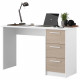 Bureau ESSENTIEL PARISOT 3 tiroirs - Décor chene et blanc - L 121,2 x P 55 x H 74,5 cm - Fabriqué en France