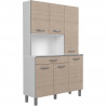 OSLO Buffet de 120 cm - 1 Tiroir et 6 Portes - L 120 x P 40 x H 185 cm - Coloris Chene