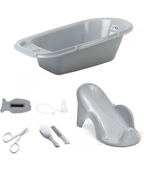 Baignoire Bébé + Transat de bain + Thermometre + Brosse et peigne + Ciseaux + Mouche bébé