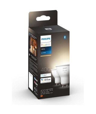 PHILIPS Hue White ampoules LED connectées GU10 - Compatible Bluetooth - Pack de 2