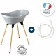 THERMOBABY Kit baignoire VASCO Gris charme : baignoire + pieds + tuyau de vidange