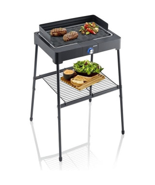 SEVERIN - PG8568 - Barbecue sur pieds électrique, 2 200 W, grille en fonte d'aluminium, bac a eau réducteur de fumée et d'ode…