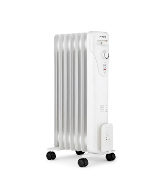 Radiateur électrique bain d'huile 1500W OCEANIC - 3 puissances - 7 éléments - Blanc - Mobile