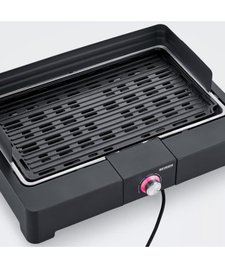 SEVERIN - PG8567 - Barbecue de table électrique, 2 200 W, grille en fonte d'aluminium, bac a eau réducteur de fumée et d'odeu…