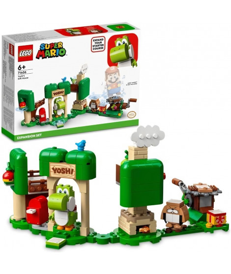 LEGO 71406 Super Mario Ensemble d'Extension La Maison Cadeau de Yoshi, Jouet Super Mario, Figurine, avec Manege, Enfants 6 Ans