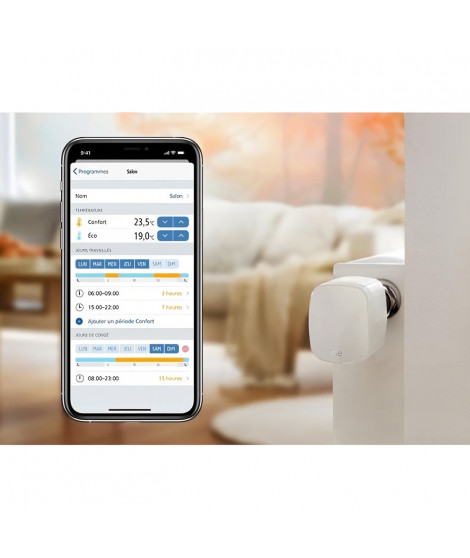 Vanne de radiateur intelligente EVE THERMO - Technologie Apple HomeKit et programmes autonomes Bluetooth Thread