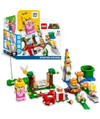 LEGO 71403 Super Mario Pack de Démarrage Les Aventures de Peach, Jouet Lemmy, Figurine Interactive Toad, pour Enfants 6 Ans