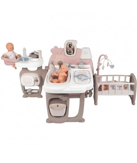 SMOBY - Baby Nurse Grande Maison des Bébés - Cuisine, Salle de Bain et Chambre - Multicolore