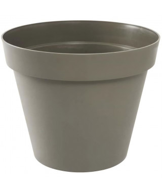 EDA Pot de fleur rond Toscane - Ø 48 x H 40 cm - 43 L - Taupe