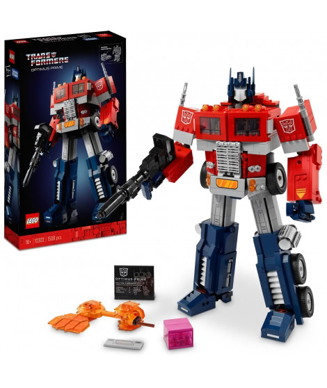 LEGO ICONS 10302 Optimus Prime, Figurine Autobot Robot de Transformers, Maquette Camion, Adulte