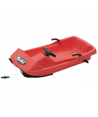 Luge 1 place Super BOB n°56 - EDA PLASTIQUE - Dimensions 95 X 48 X 23 CM - Avec Freins - Coloris Rouge