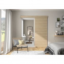 OPTIMUM - Kit porte coulissante + rail + bandeau Barbade - H.204xL.83xP.4 cm - Chene sauvage