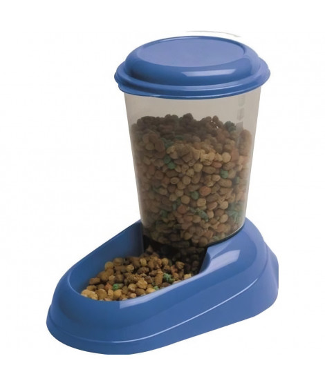 FERPLAST Distributeur croquettes Zenith 3L en plastique - 29,2x20,2x28,8 - Bleu - Chien et chat