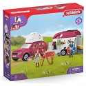 SCHLEICH - Voyage en voiture avec remorque pour chevaux - 42535 - Gamme Horse Club