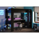 Lit mezzanine combiné enfant LED Gamer ONLINE - 90 x 200 cm - Noir mat - Sommier inclus - PARISOT