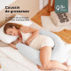 Babymoov B.LOVE Coussin de Maternité & Allaitement avec Remplissage Microbilles ultra-fines - Made in Europe, Gris