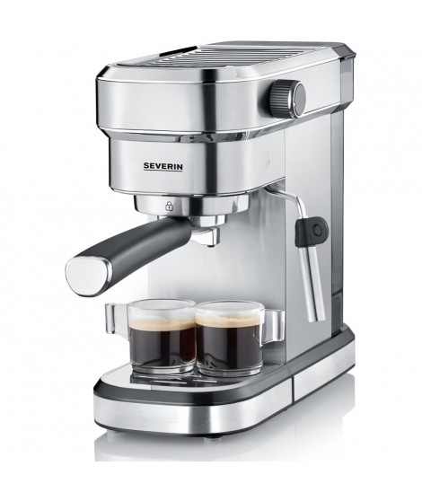 SEVERIN 5994 cafetiere Expresso Espresa -  1350W - 15 bars - 1,1L - chauffe rapide (40 sec.) inox brossé/noir