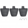 ELHO - Pot de fleurs -  Vibia Campana Foret Vertical Set/3 - Anthracite - Balcon extérieur - L 17.1 x W 20.7 x H 29.7 cm