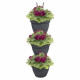 ELHO - Pot de fleurs -  Vibia Campana Foret Vertical Set/3 - Anthracite - Balcon extérieur - L 17.1 x W 20.7 x H 29.7 cm