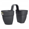 ELHO - Pot de fleurs -  Vibia Campana Flower Twin 21 - Anthracite - Balcon extérieur - L 38.4 x W 20.5 x H 26.5 cm