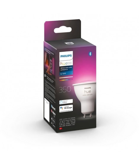 PHILIPS Hue Connectée White & Color Ambiance - Ampoule LED GU10 - Compatible Bluetooth