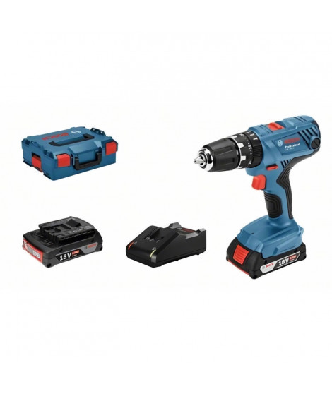 Perceuse a percussion Bosch Professional GSB 18V- 21 + 2 batteries 2,0Ah + Chargeur GAL 1820  - 06019H1109